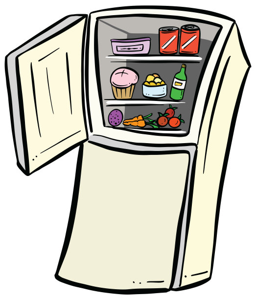 冰箱的卡通插图图片下载