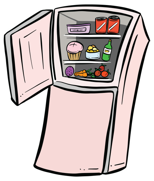冰箱的卡通插图图片下载