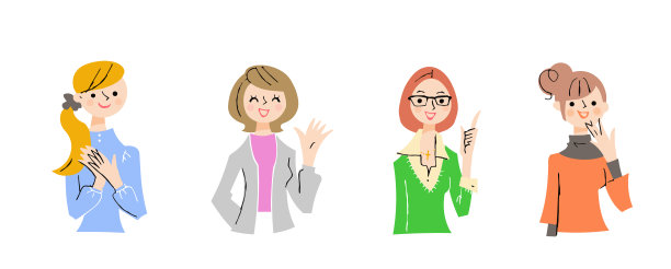 四个年轻女性图片下载