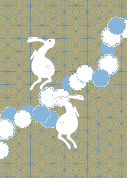 日本图案裁剪与日本图案兔子图案图片下载