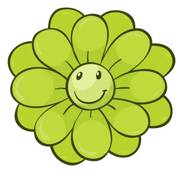 单朵花，绿色图片下载