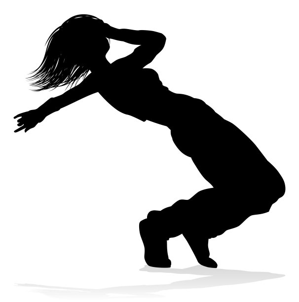 街舞舞者剪影图片下载