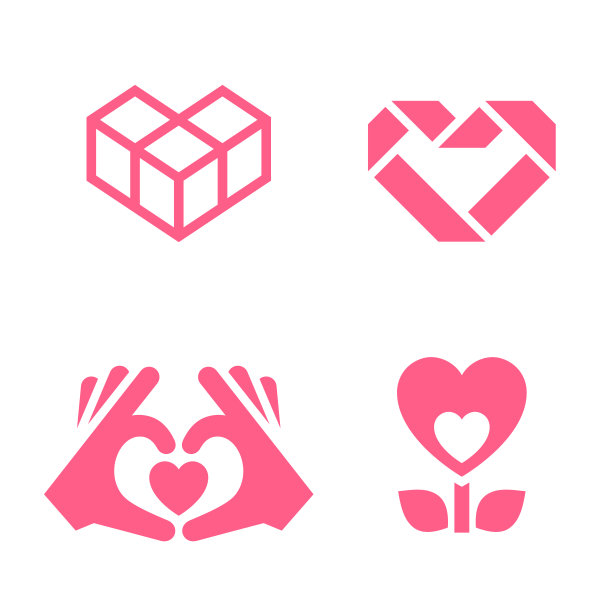 爱情图标或情人节标志设计的庆祝，矢量符号孤立在白色背景，时尚的风格。图片下载