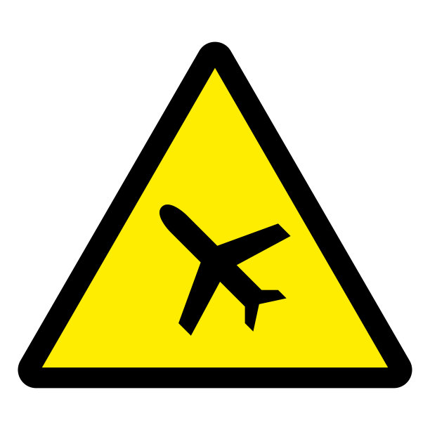 飞机警告标志矢量图图片下载