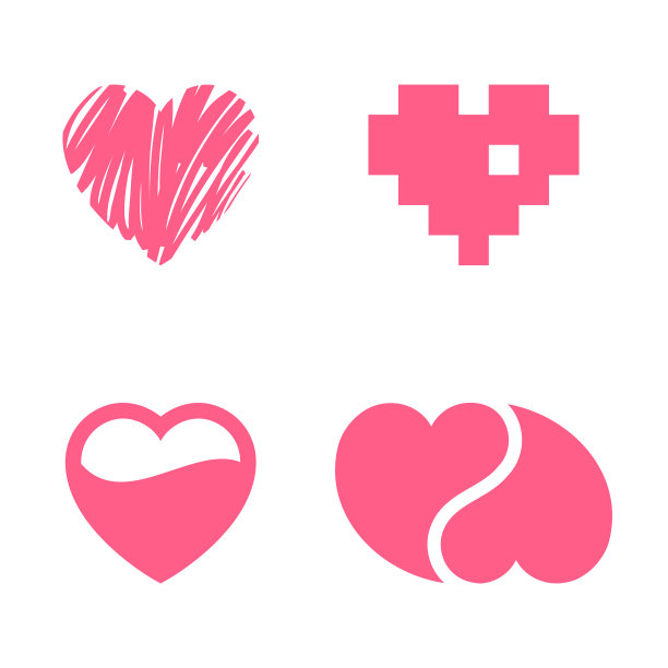 爱情图标或情人节标志设计的庆祝，矢量符号孤立在白色背景，时尚的风格。图片下载