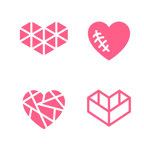 爱情图标或情人节标志设计的庆祝，矢量符号孤立在白色背景，时尚的风格。图片下载