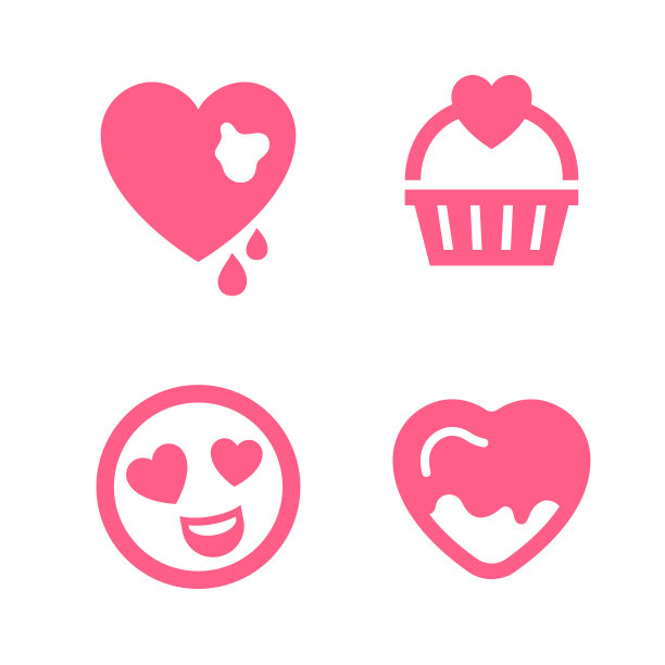 爱情图标或情人节标志设计的庆祝，矢量符号孤立在白色背景，时尚的风格。图片下载