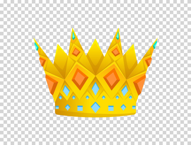 金皇冠图标。皇冠奖颁给获奖者，冠军，领导。矢量隔离元素的标志，标签，游戏，酒店，应用程序设计。皇家国王、王后、公主皇冠素材图片
