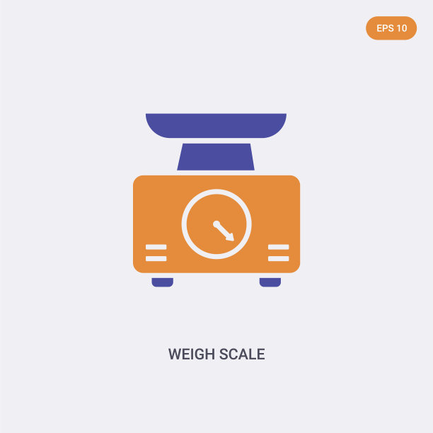 2颜色称重比例概念矢量图标。孤立的两种颜色称重比例矢量符号符号设计与蓝色和橙色的颜色，可以用于网页，手机和标志。每股收益10图片下载