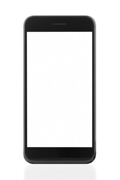 带有剪切路径的大型黑色现代智能手机图片下载