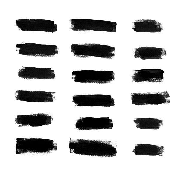 不同的笔触孤立在白色背景股票照片图片下载