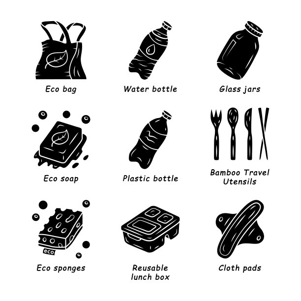 零浪费互换手工字形图标集图片下载