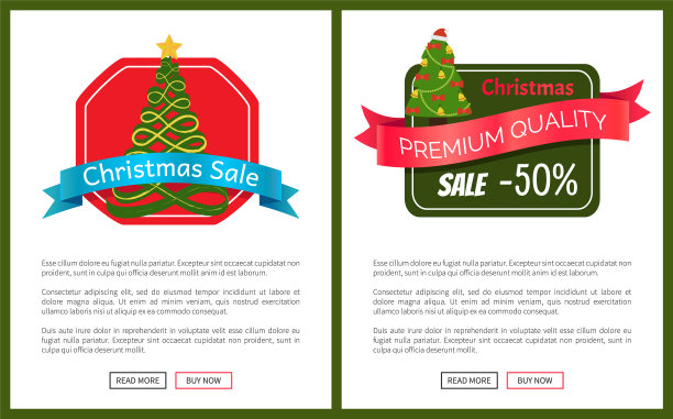 两最佳圣诞销售卡矢量插图图片下载
