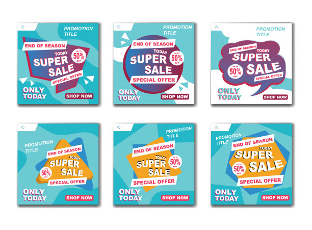 一套现代Flash销售旗帜图片下载