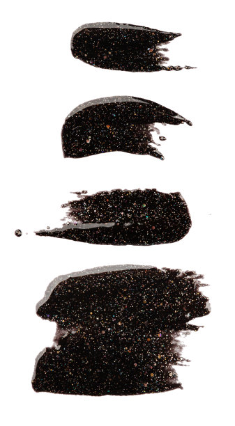 一套宽和窄的笔触，黑色亮甲油，孤立元素的设计图片下载