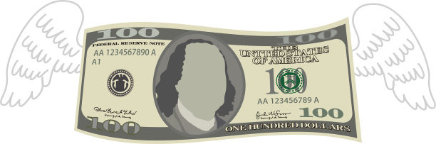 羽毛变形100美元纸币图片下载
