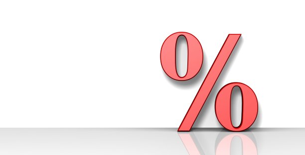 百分比标志利率红色销售标志标签3d图片下载