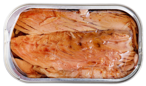 天然护卫舰鲭鱼片在锡罐图片下载