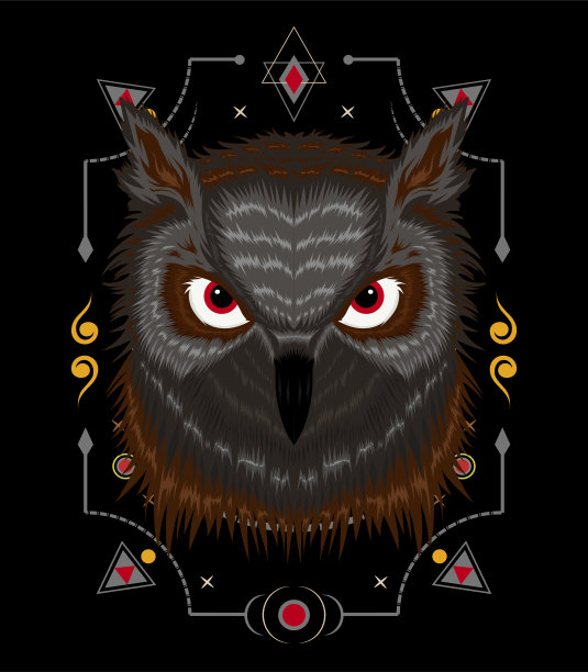 猫头鹰向量。插图的猫头鹰图片下载
