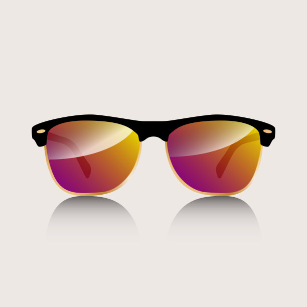 夏季太阳镜与生动的多色和梯度网格玻璃镜子孤立在白色的背景。太阳镜在时尚的平面风格设计图标。矢量插图。图片下载