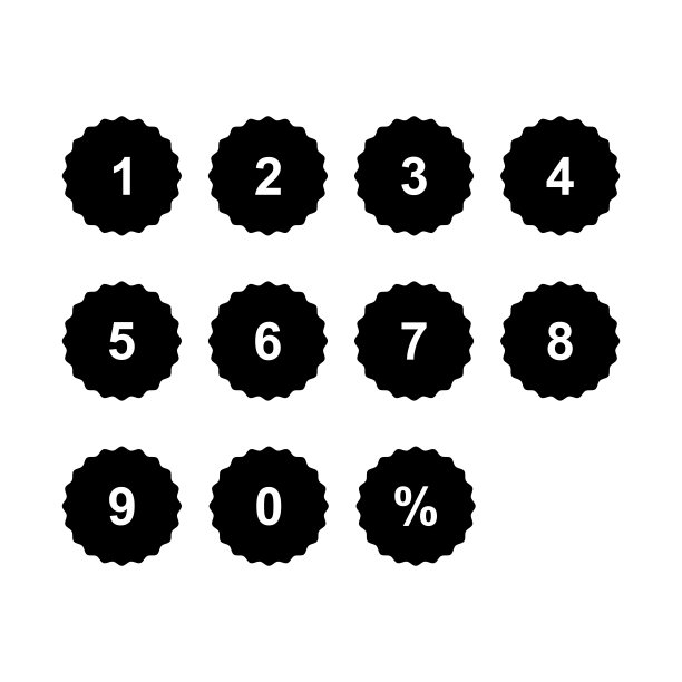 数字图标矢量图图片下载