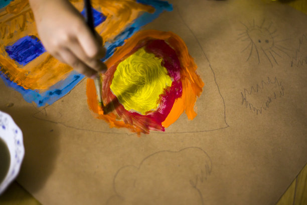 牛皮纸水粉画图片下载