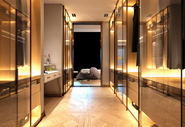 3d渲染现代酒店套房卧室图片下载