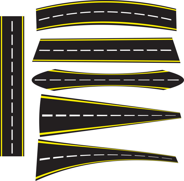 直、弯路和高速公路矢量图图片下载