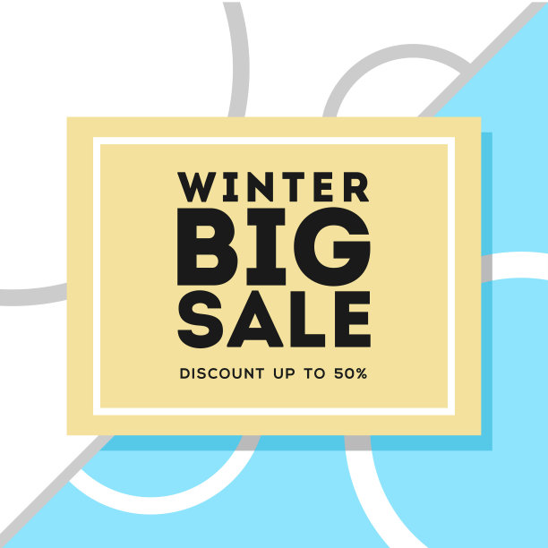 冬季大减价购物日矢量设计模板图片下载