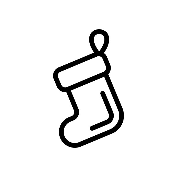 圣诞袜图标向量。孤立轮廓符号插图图片下载