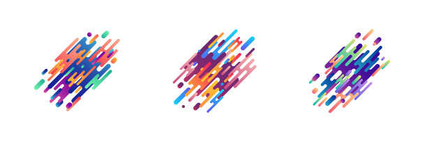 一套抽象多彩的线条现代图形造型图片下载