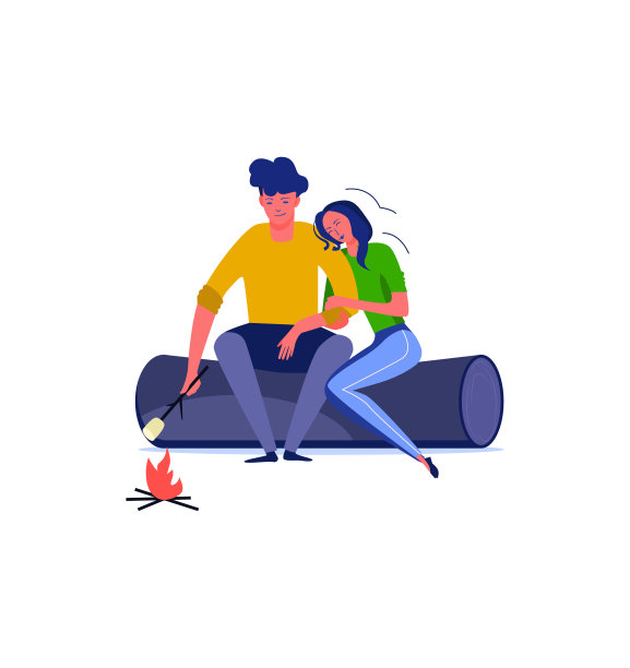 年轻夫妇油炸棉花糖图片下载