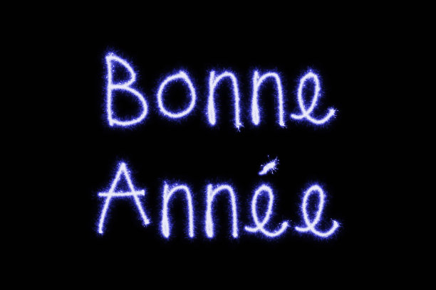 Bonne Année由蓝色火花制成图片下载