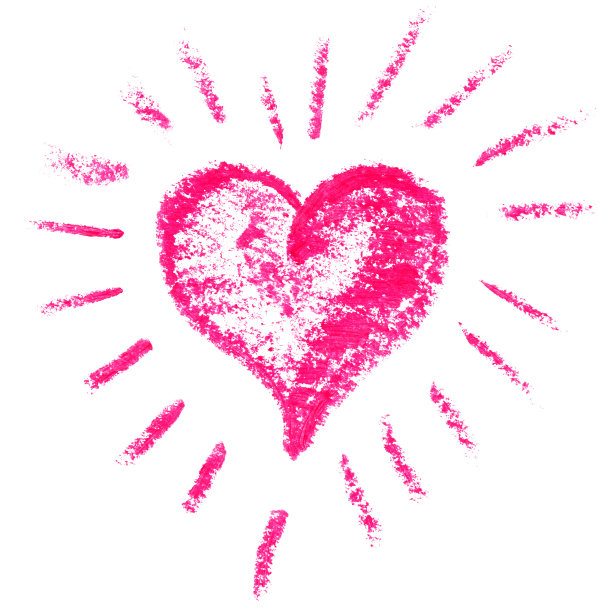 口红心孤立在白色的背景上图片下载