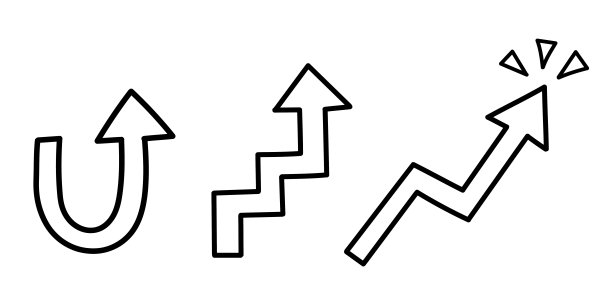 手绘上升箭头向量图标，标志收集图片下载
