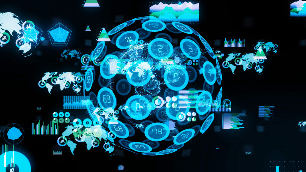 数据分析的概念。图表和网络。图片下载