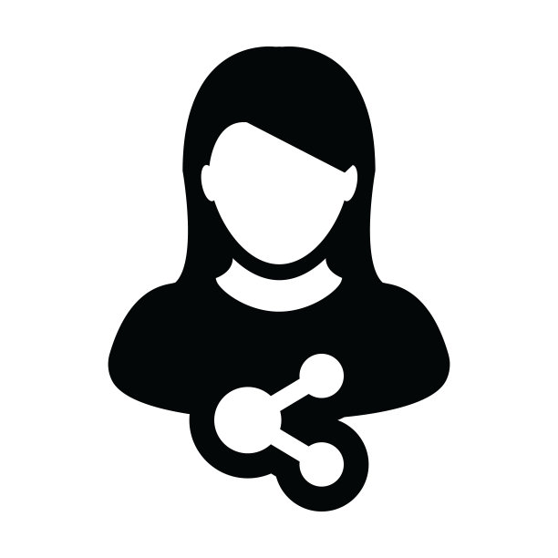 网络图标矢量女性人物头像，带符号的字形图图片下载