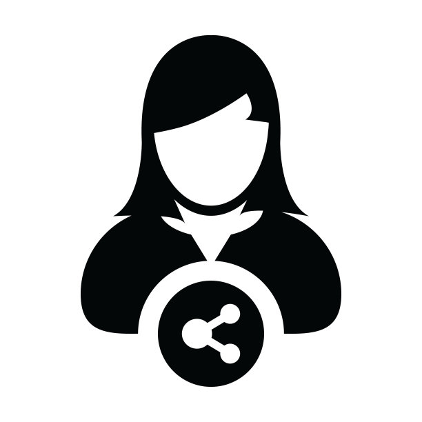 与网络符号共享图标矢量女性头像符号图片下载