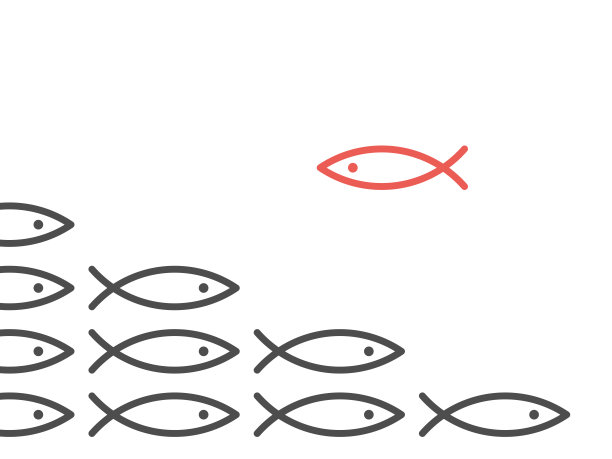 独特的鱼对抗鱼群图片下载