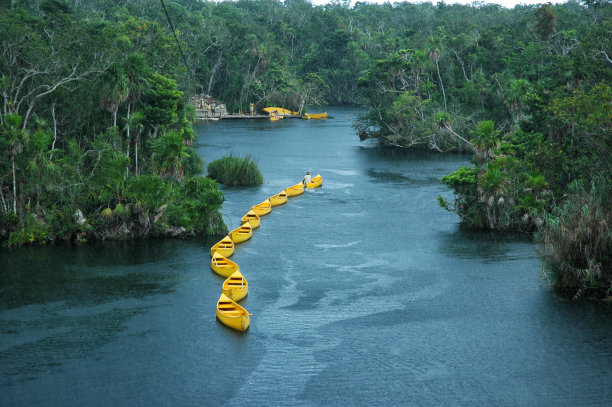 黄色的独木舟。图片下载