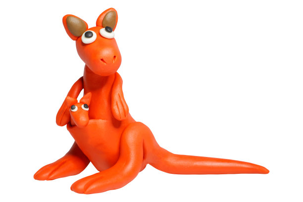 卡通人物，袋鼠孤立在白色背景与剪切路径。图片下载