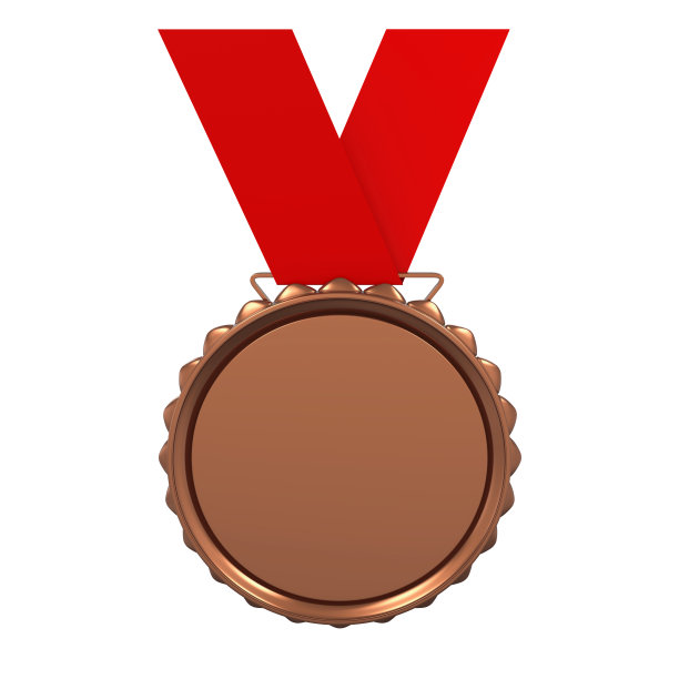 第三名铜牌孤立图片下载
