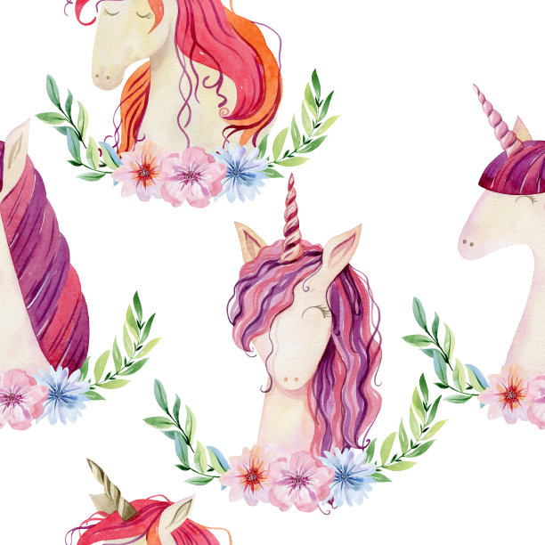 水彩可爱的独角兽图片下载