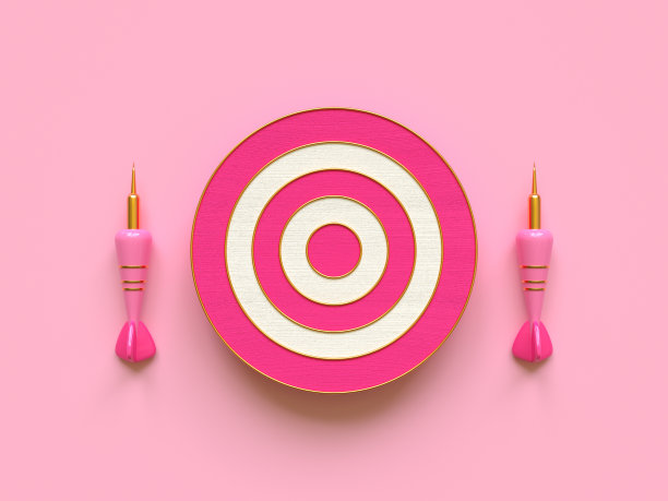 3d渲染目标和箭头卡通风格图片下载