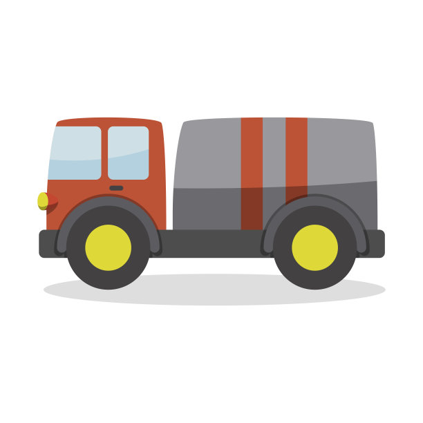 卡通风格的卡车。图片下载