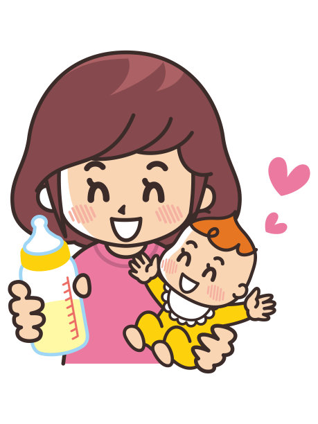 婴儿和母亲与婴儿奶瓶图片下载