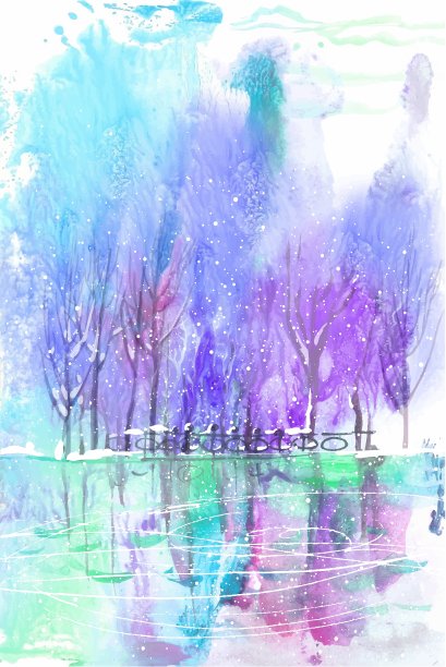 冬季景观的单字风格图片下载