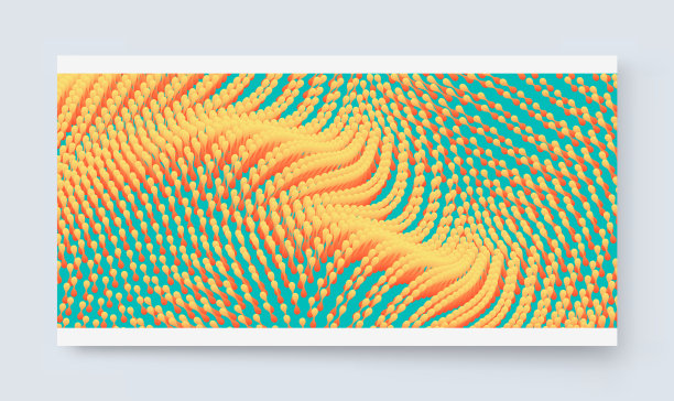 具有动态效果的波浪面。分子抽象背景。层细胞。3d矢量插图科学或医学。图片下载