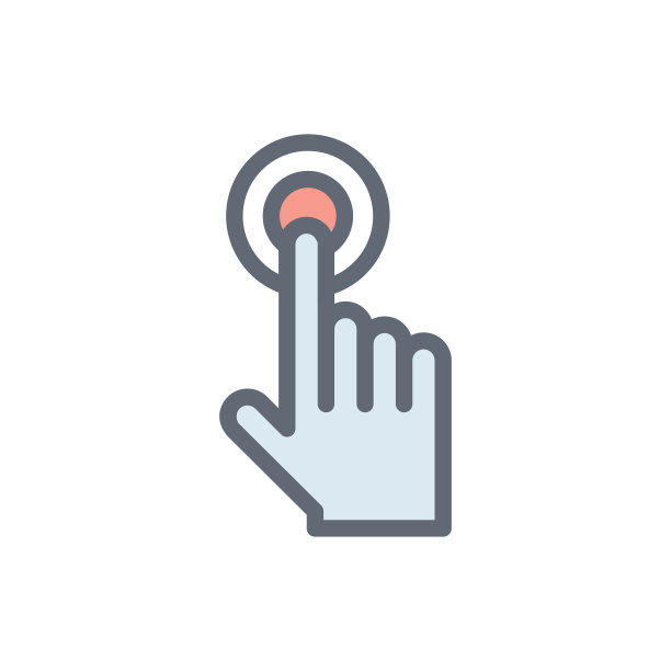 手指点击矢量轮廓填充图标图片下载