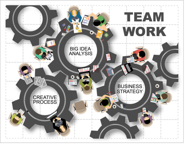 平面设计插图概念的业务分析和规划，咨询，团队工作，项目管理，财务报告和战略。概念网横幅和印刷材料。图片下载